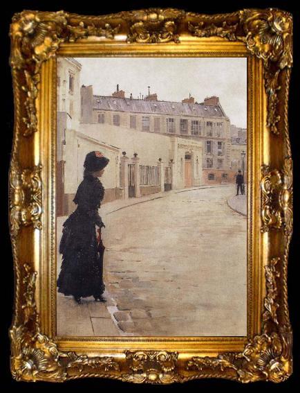 framed  Beraud, Jean Waiting,Paris,Rue de Chateaubriand, ta009-2